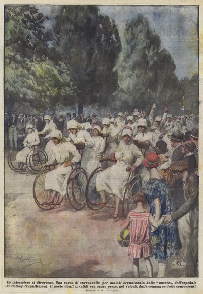 Die Krankenschwestern amüsieren sich von Achille Beltrame
