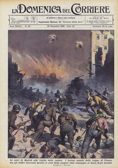 Die Nächte von Madrid am Vorabend des Falls von Achille Beltrame