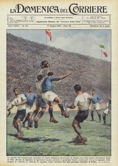 Die Spiele der Fußball-Weltmeisterschaft, die dieses Jahr in Italien ausgetragen wurden, waren auch von Achille Beltrame