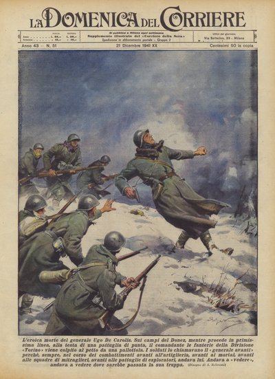 Der heroische Tod des Generals Ugo De Carolis von Achille Beltrame