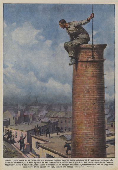 Ein Freier auf dem Schornstein von Achille Beltrame