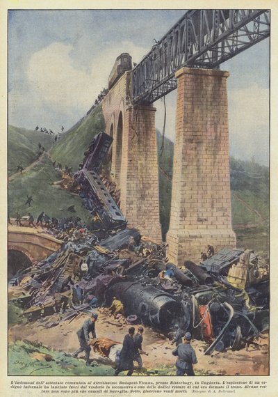 Am Tag nach dem kommunistischen Anschlag auf den Schnellzug Budapest-Wien bei Biatorbagy, Ungarn von Achille Beltrame