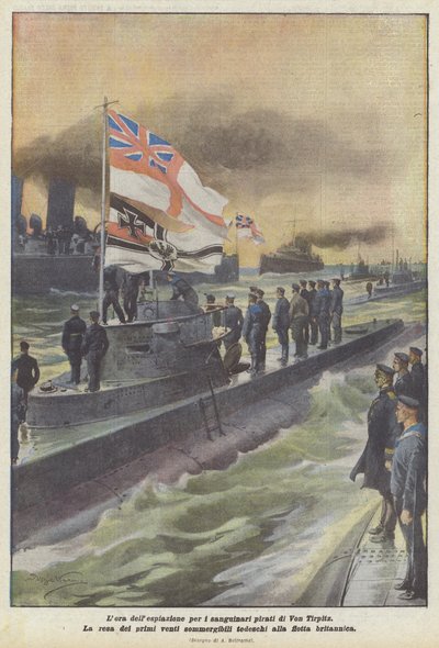 Die Stunde der Sühne für die blutrünstigen Piraten von Von Tirpitz von Achille Beltrame