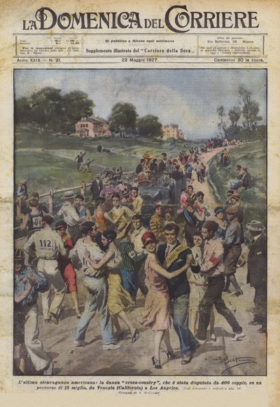 Die letzte amerikanische Extravaganz, der Cross-Country-Tanz, an dem 400 Paare teilnahmen von Achille Beltrame