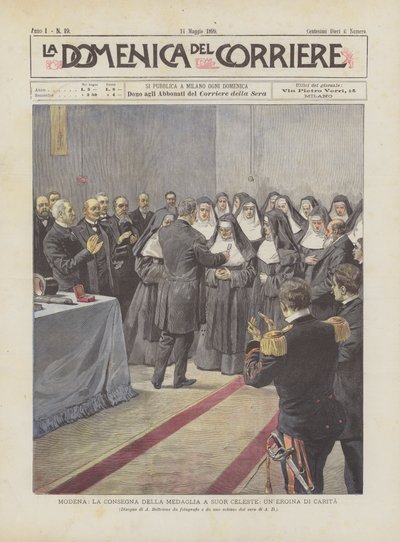 Modena, Die Verleihung Der Medaille An Schwester Celeste, Eine Heldin Der Nächstenliebe von Achille Beltrame