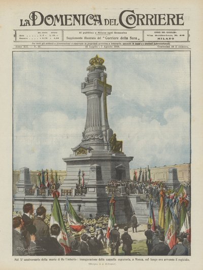 Zum 10. Todestag von König Umberto, Einweihung der Sühnekapelle in Monza von Achille Beltrame