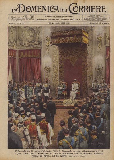 Im Thronsaal des Quirinals akzeptiert Viktor Emanuel offiziell für sich und seine? von Achille Beltrame