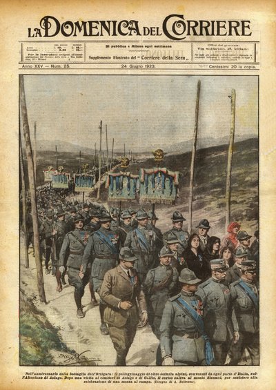 Zum Jahrestag der Schlacht von Ortigara, die Pilgerfahrt von über sechstausend Alpini von Achille Beltrame