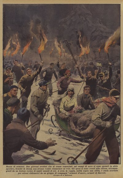Hochzeit der Skifahrer von Achille Beltrame