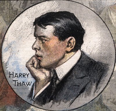 Porträt von Harry Thaw 1907 während seines Prozesses von Achille Beltrame