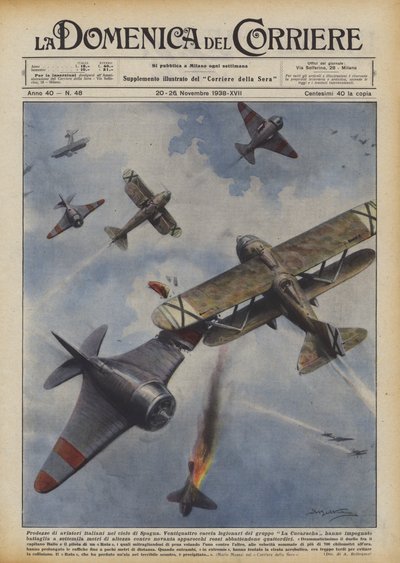 Heldentaten italienischer Flieger am Himmel Spaniens von Achille Beltrame