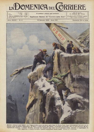 Vier Flieger stürzten mit ihrem Flugzeug auf einen Gipfel im Staat New York von Achille Beltrame