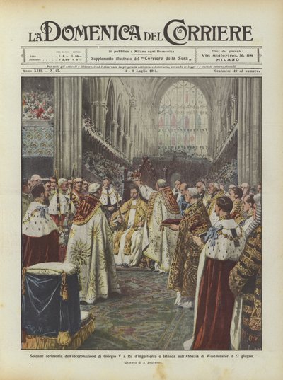 Feierliche Krönungszeremonie von Georg V. zum König von England und Irland in der Westminster Abbey von Achille Beltrame