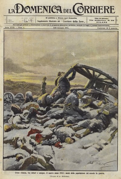 Das neue Jahr 1915 mit der Hälfte der Weltbevölkerung im Krieg von Achille Beltrame