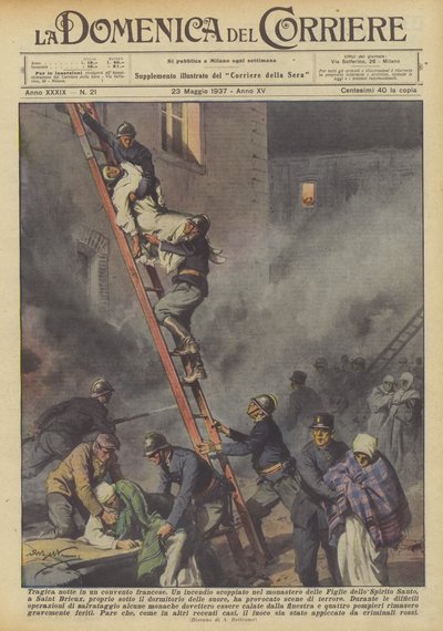 Tragische Nacht in einem französischen Kloster von Achille Beltrame