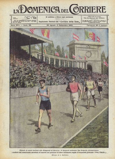 Triumph der italienischen Farben bei den Olympischen Spielen in Antwerpen von Achille Beltrame