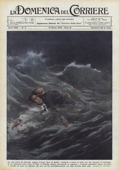 Eine heldenhafte Tat von Prinz Aimone von Aosta, Herzog von Spoleto von Achille Beltrame