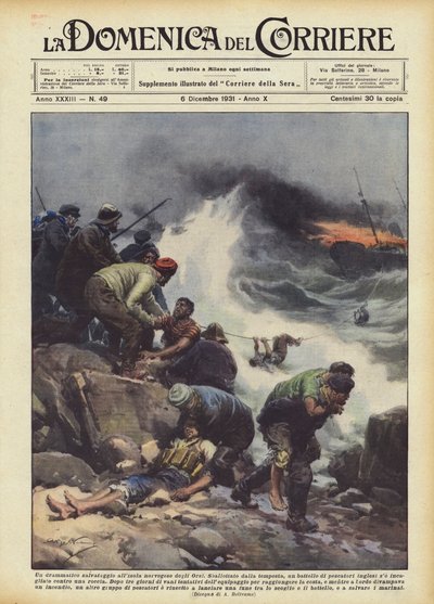 Eine dramatische Rettung auf der norwegischen Bäreninsel von Achille Beltrame