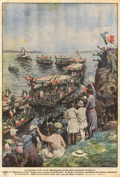Ein malerischer Umzug auf dem Po von Achille Beltrame