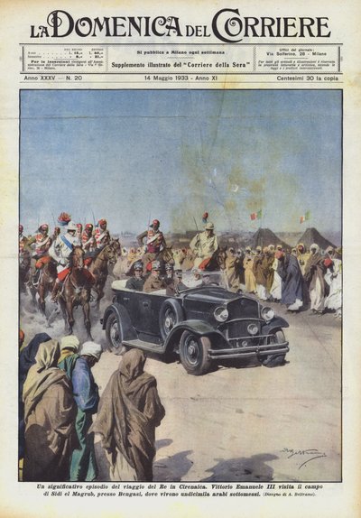 Ein bedeutendes Ereignis der Reise des Königs nach Cyrenaika von Achille Beltrame