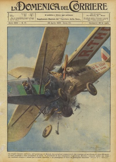Ein tragischer Zusammenstoß in der Luft von Achille Beltrame