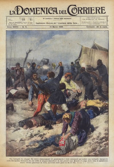Eine Schlacht zwischen Zigeunern von Achille Beltrame