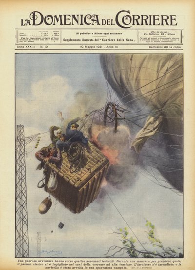 Eine furchterregende Abenteuer erlebten vier deutsche Aeronauten von Achille Beltrame