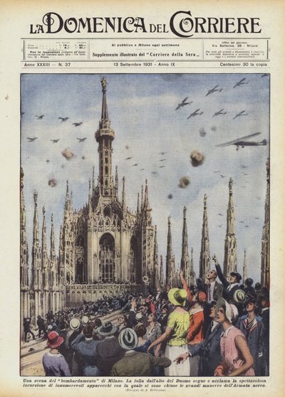 Eine Szene des Bombardements von Mailand von Achille Beltrame
