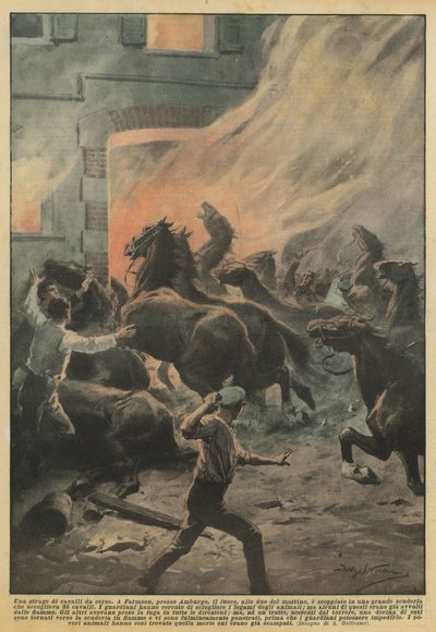 Ein Massaker an Rennpferden von Achille Beltrame