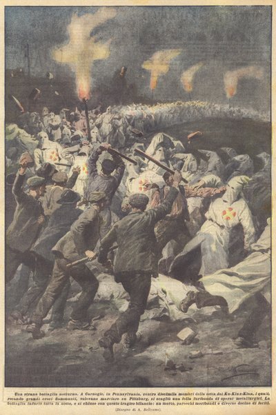 Eine seltsame nächtliche Schlacht von Achille Beltrame