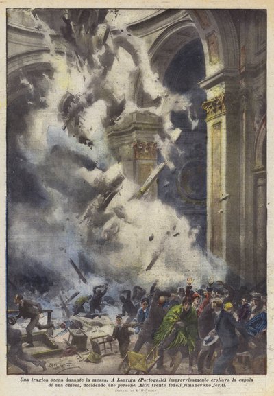 Eine tragische Szene während der Messe von Achille Beltrame