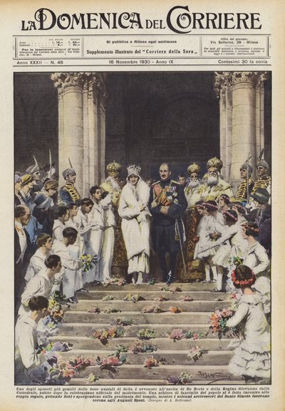 Einer der freundlichsten Momente der Hochzeitsfeierlichkeiten in Sofia fand beim Verlassen von König Boris statt von Achille Beltrame