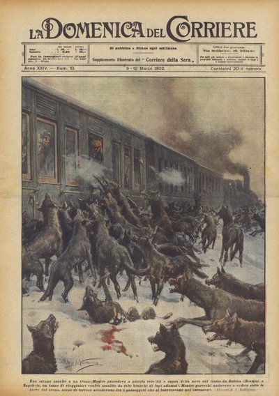Ein seltsamer Angriff auf einen Zug von Achille Beltrame