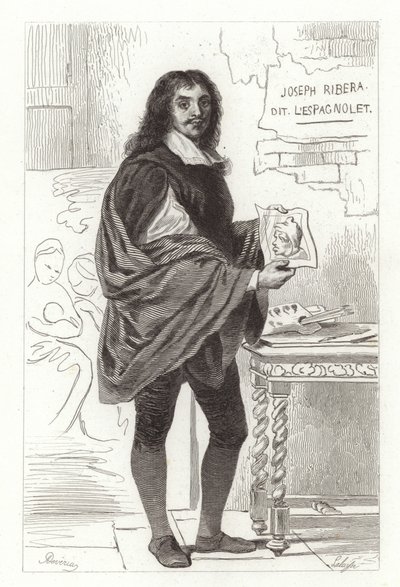 Jusepe de Ribera, spanischer Maler, auch bekannt als Jose de Ribera, Giuseppe Ribera und Joseph Ribera von Achille Devéria