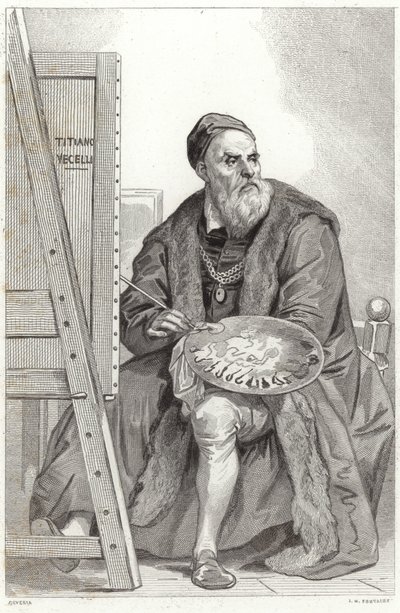 Porträt von Tizian von Achille Devéria