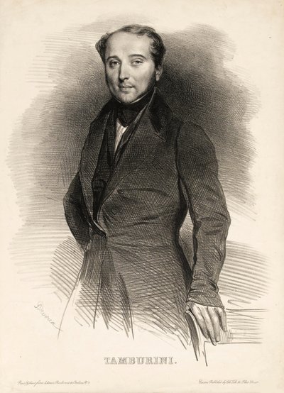 Porträt des Opernsängers Antonio Tamburini 1800-1876, 1833 von Achille Devéria