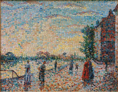 Der Spaziergang am Flussufer von Achille Lauge