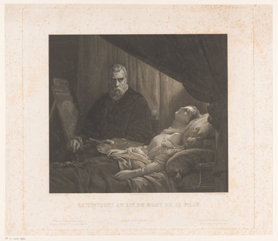 Il Tintoretto porträtiert seine Tochter auf ihrem Sterbebett von Achille Louis Martinet