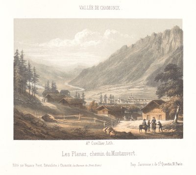Blick auf den Bergpass Col de Balme (Serie: Erinnerung an Chamonix-Mont-Blanc, Museum du Mont-Blanc) von Ad. Cuvillier
