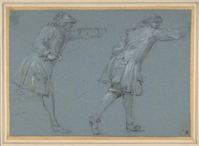 Studie von zwei Soldaten beim Fechten, 17. Jahrhundert von Adam Frans van der Meulen