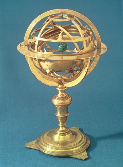 Armillarsphäre nach dem ptolemäischen System, Rom, 1648 von Adam Heroldt