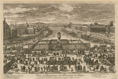 Ansicht der Pont Neuf in Paris, zweite Hälfte des 17. Jahrhunderts von Adam Perelle