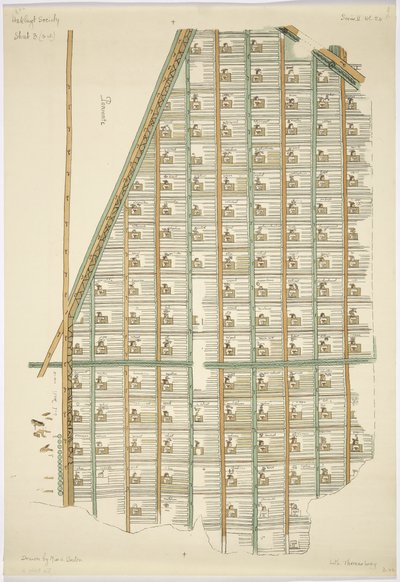 Gedruckte Kopie des Maguey-Plans, in vier Teilen von Adela Breton