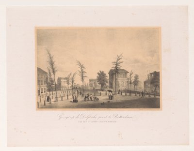 Ansicht des Delfter Tores in Rotterdam von Adolf Carel Nunnink
