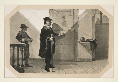 Rembrandt auf dem Weg zur Anatomischen Lektion von Dr. Tulp von Adolf Carel Nunnink