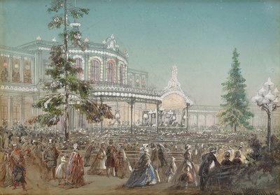 Feier des 25. Jahrestages der Zarskoje Selo Eisenbahn im Konzertsaal des Bahnhofs Pawlowsk von Adolf Jossifowitsch Charlemagne