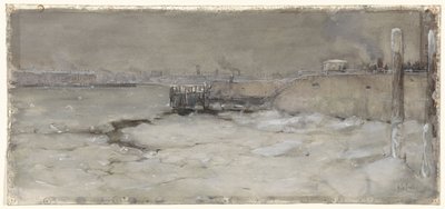 Das Schieben des Eises auf der Maas in Rotterdam von Adolf le Comte
