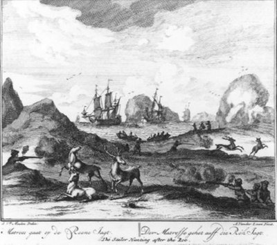 "Matrose geht auf die Rentierjagd" (Nr. 11 aus der Serie Walfang) von Adolf van der Laan
