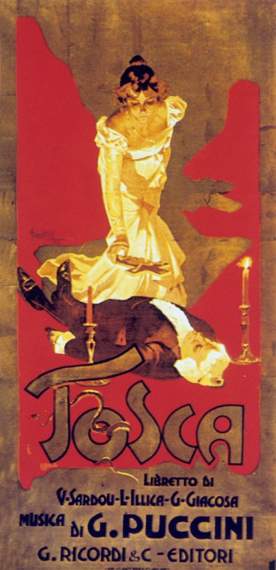 Cover von Adolf Hohenstein der Partitur der Oper Tosca von Giacomo Puccini von Adolfo Hohenstein