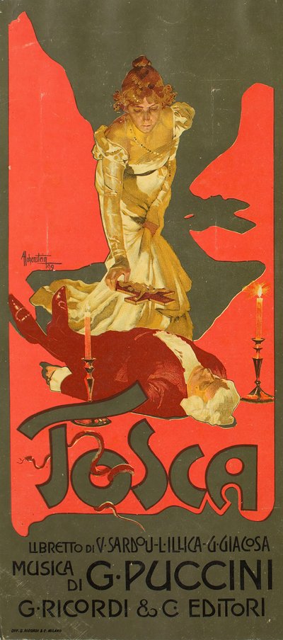 Plakat für die Oper Tosca von G. Puccini, 1899 von Adolfo Hohenstein